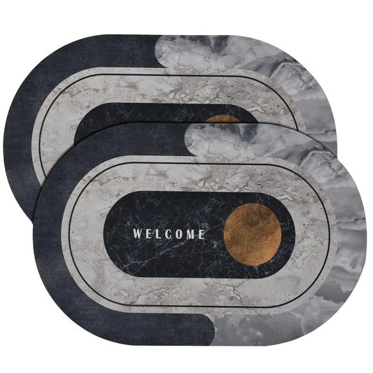 Bath Mat Super Absorbent Quick Drying Bathroom Rugs Non Slip Kitchen Entrance Doormat Modern Napa Skin Floor Mats Home Decor (only round shape) (random colors)