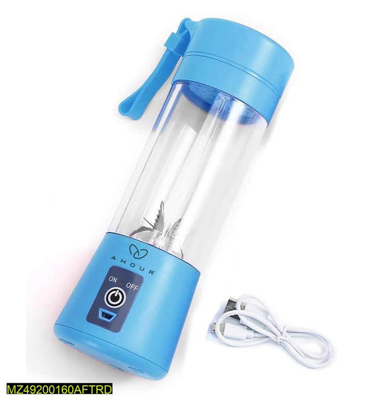 USB Mini Electric Juicer Mixer Blue 1L Portable