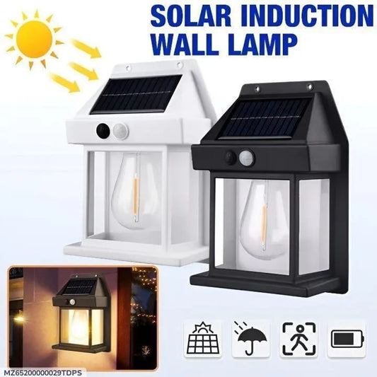 Solar Motion Sensor Lamp Black ABS Outdoor Garden Pathway _M