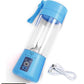USB Mini Electric Juicer Mixer Blue 1L Portable