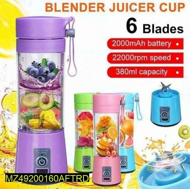USB Mini Electric Juicer Mixer Blue 1L Portable