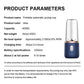 Portable 2-in-1 Juicer Blender Blue ABS Travel