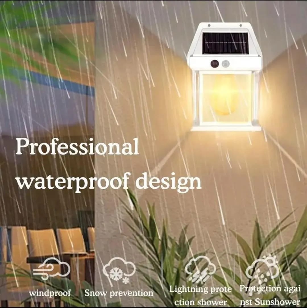 Solar Motion Sensor Lamp Black ABS Outdoor Garden Pathway _M