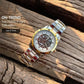 Unraion Skeleton Watch Stainless Steel Gold Accents _M