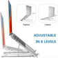 Silver Aluminum Laptop Stand Adjustable Height Portable _M