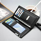Men's PU Leather Bi-Fold Wallet Brown Black Slim _M