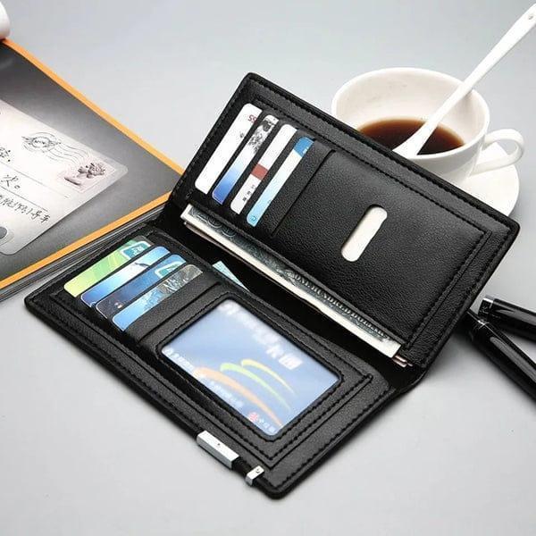 Men's PU Leather Bi-Fold Wallet Brown Black Slim _M