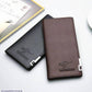 Men's PU Leather Bi-Fold Wallet Brown Black Slim _M
