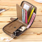 Men's Genuine Leather Wallet Brown Compact Zipper _M