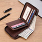 Men's Genuine Leather Wallet Brown Compact Zipper _M