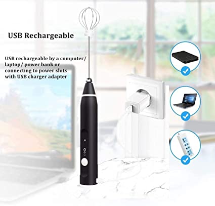 Rechargeable Electric Coffee Mixer Egg Beater Quick Frothing Action (2 in1)