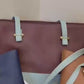 3-Piece Grey Black Rexine Handbag Set for Girls